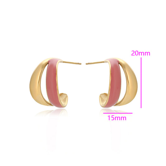 Kolczyki pozłacane emaliowany