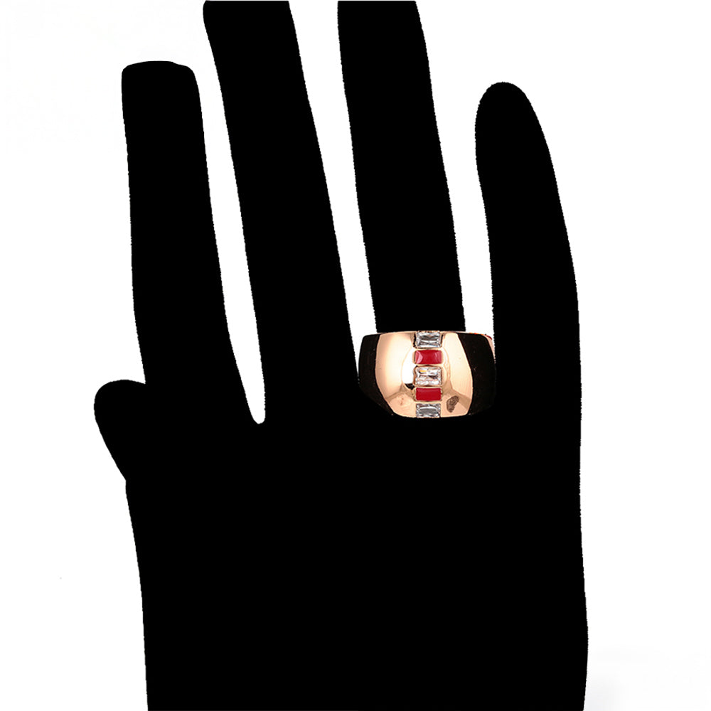 Zestaw pozłacane z czerwonym kryształem emporia® i białym kryształem emporia® ( Kolczyki+Pierścionek )