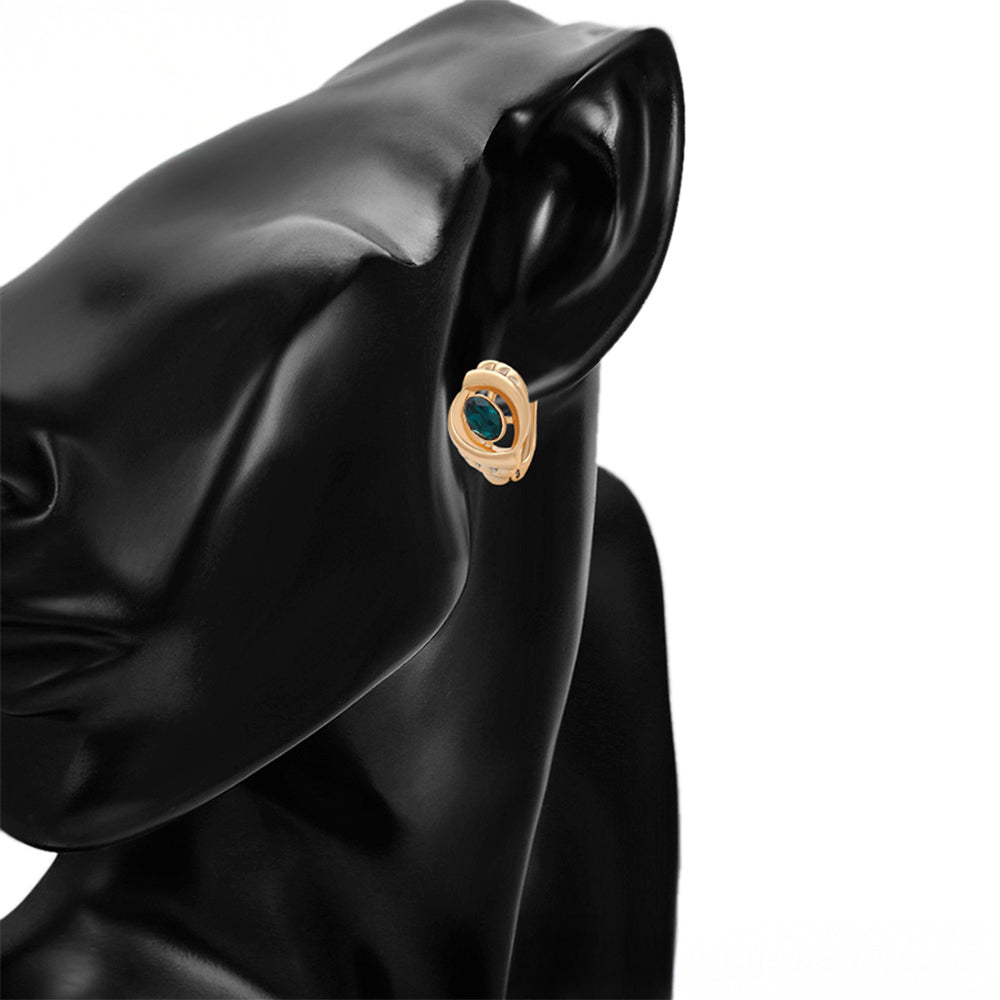 Kolczyki pozłacane z zielonym kryształem emporia®