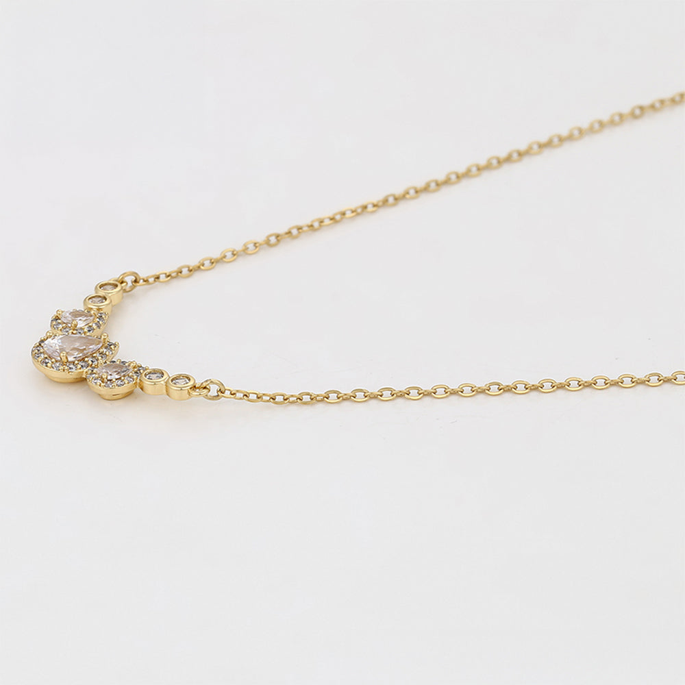 Naszyjnik pozłacany z białym kryształem emporia®