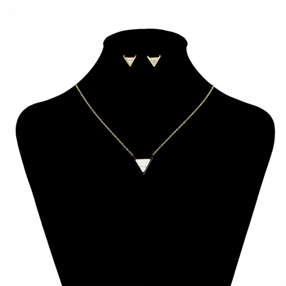 Zestaw pozłacane z białym kryształem emporia® ( Naszyjnik+Kolczyki )