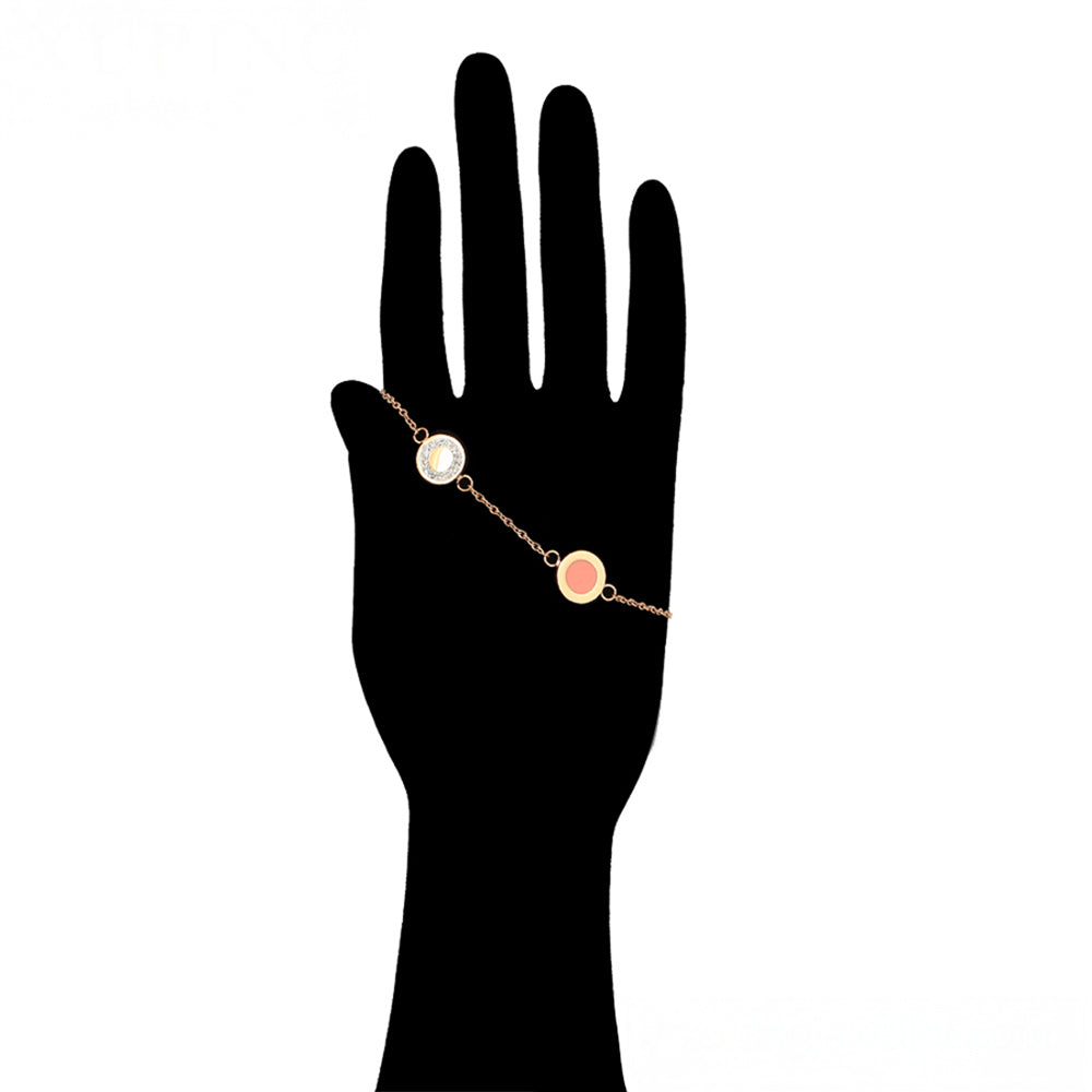 Zestaw pozłacane z różowym kryształem emporia® i białym kryształem emporia® ( Naszyjnik+Bransoletka )