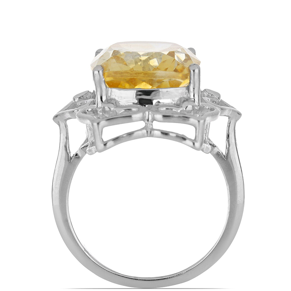 Pierścionek ze srebra próby 925 z cytrynem uralskim