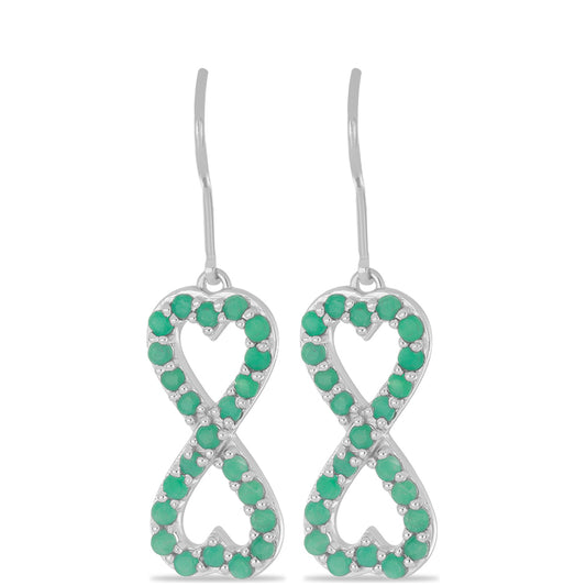 Kolczyki ze srebra próbe 925 z brazylijskim szmaragdem