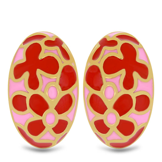 Kolczyki srebrne pozłacane emaliowany