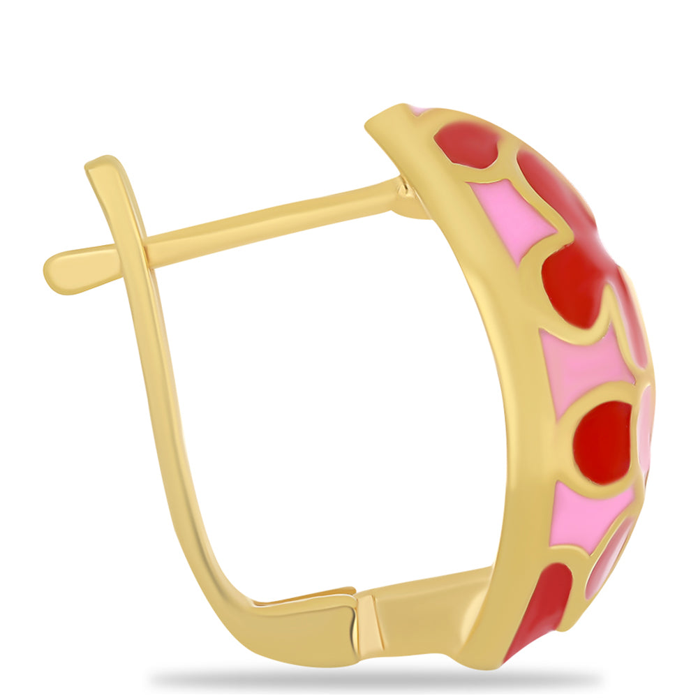 Kolczyki srebrne pozłacane emaliowany