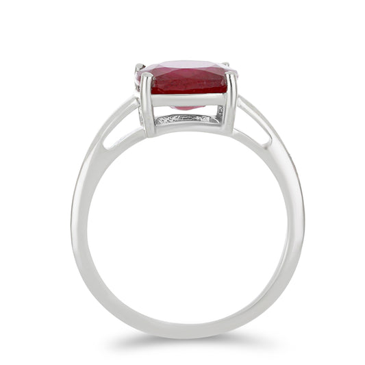 Pierścionek ze srebra próby 925 z malgaskim rubinem
