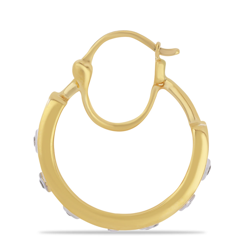 Kolczyki srebrne pozłacane emaliowany i białym topazem