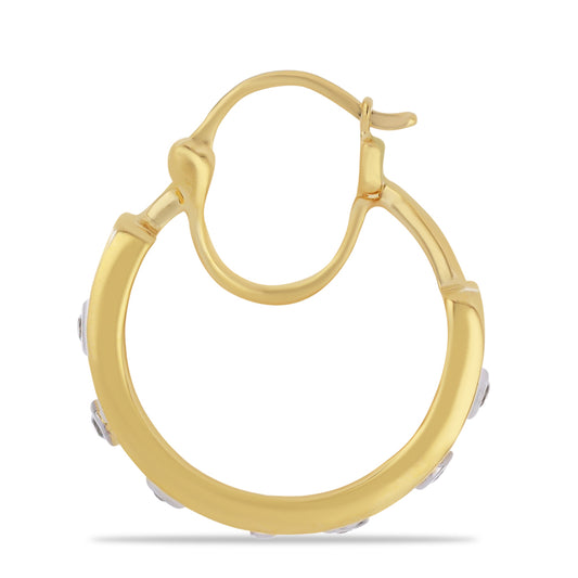 Kolczyki srebrne pozłacane emaliowany i białym topazem