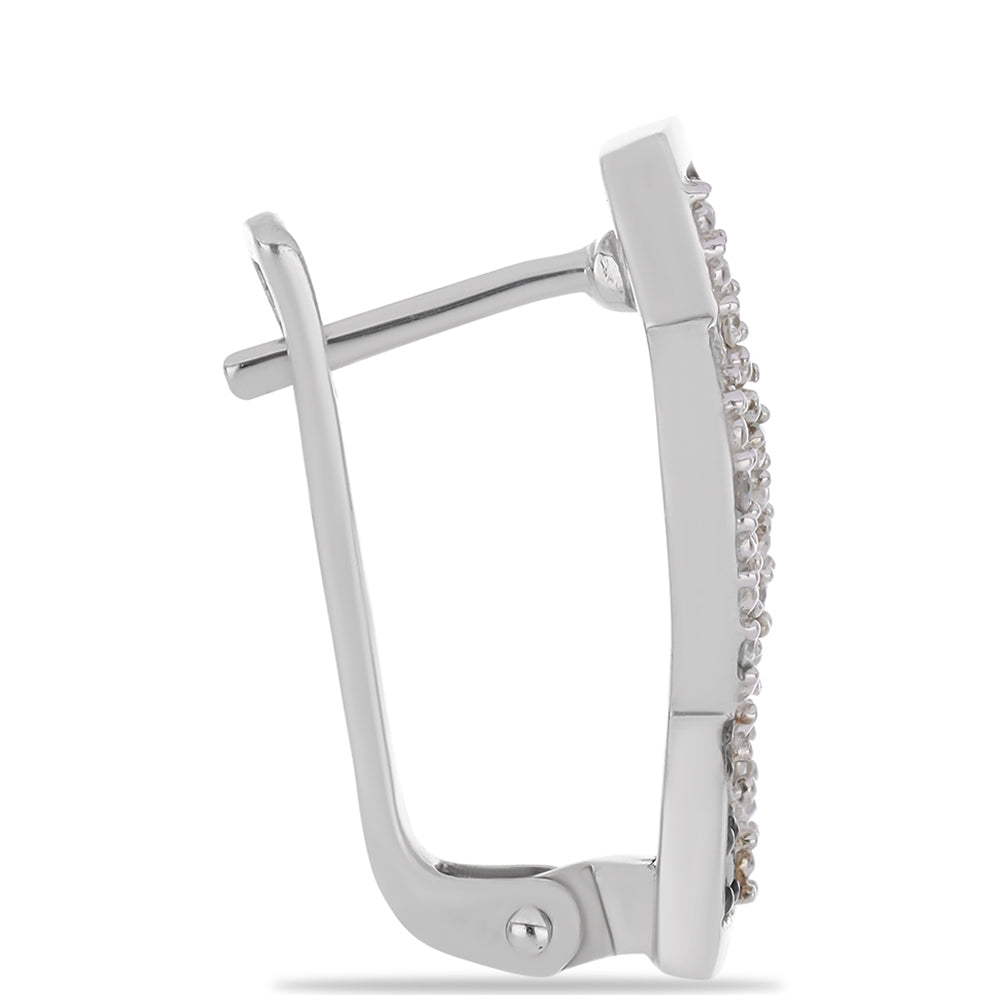 Kolczyki ze srebra próbe 925 z zielonym diamentem i białym diamentem