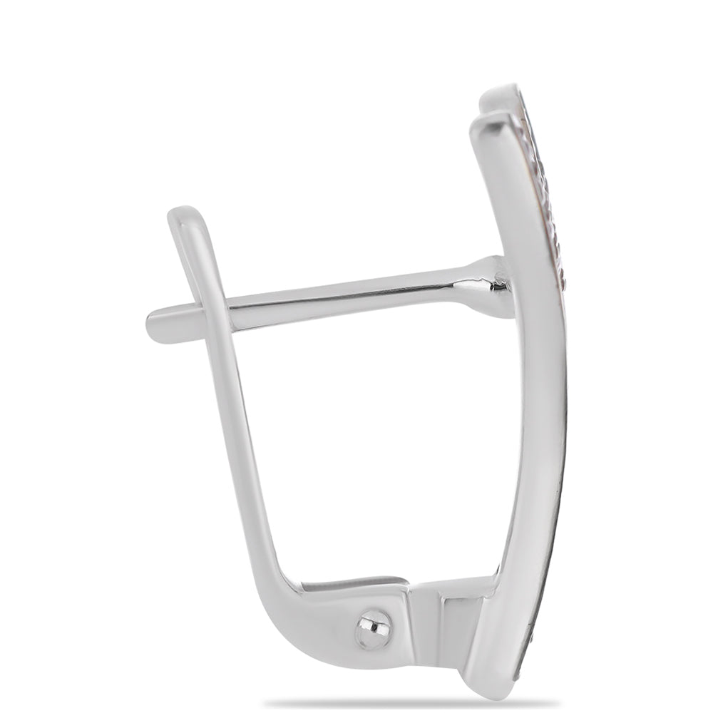 Kolczyki ze srebra próbe 925 z zielonym diamentem