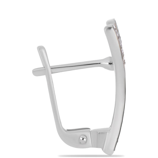 Kolczyki ze srebra próbe 925 z zielonym diamentem