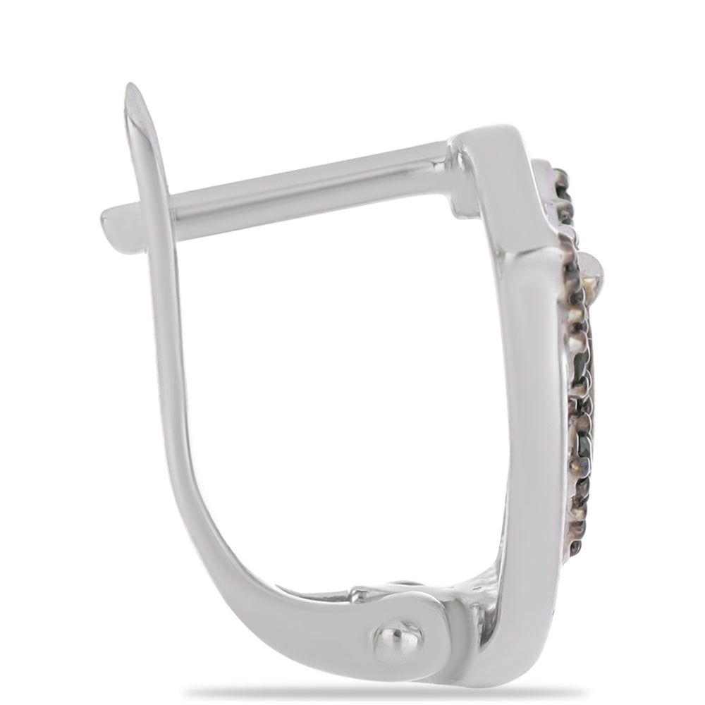 Kolczyki ze srebra próbe 925 z zielonym diamentem