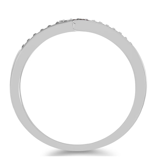 Pierścionek ze srebra próby 925 z zielonym diamentem i białym diamentem