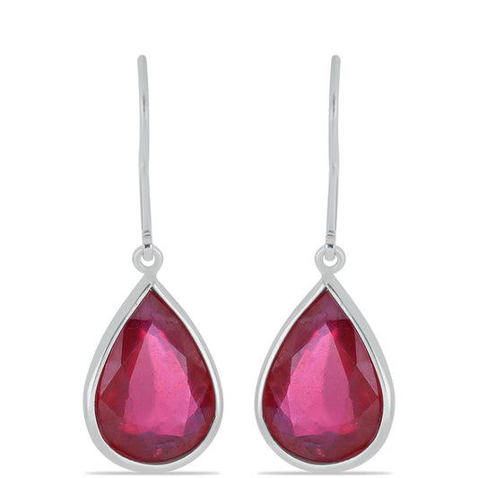 Kolczyki ze srebra próbe 925 z malgaskim rubinem