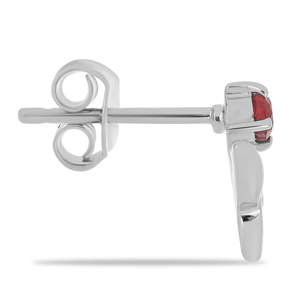 Kolczyki ze srebra próbe 925 z malgaskim rubinem