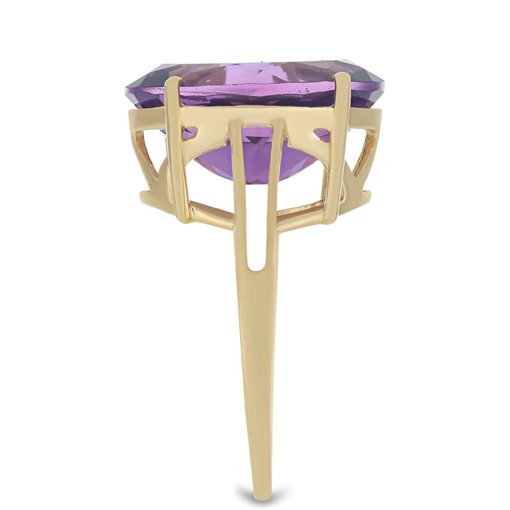 Pierścionek srebrny pozłacany z marokańskim ametystem