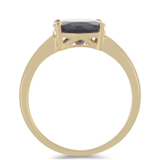 Pierścionek srebrny pozłacany z granatem