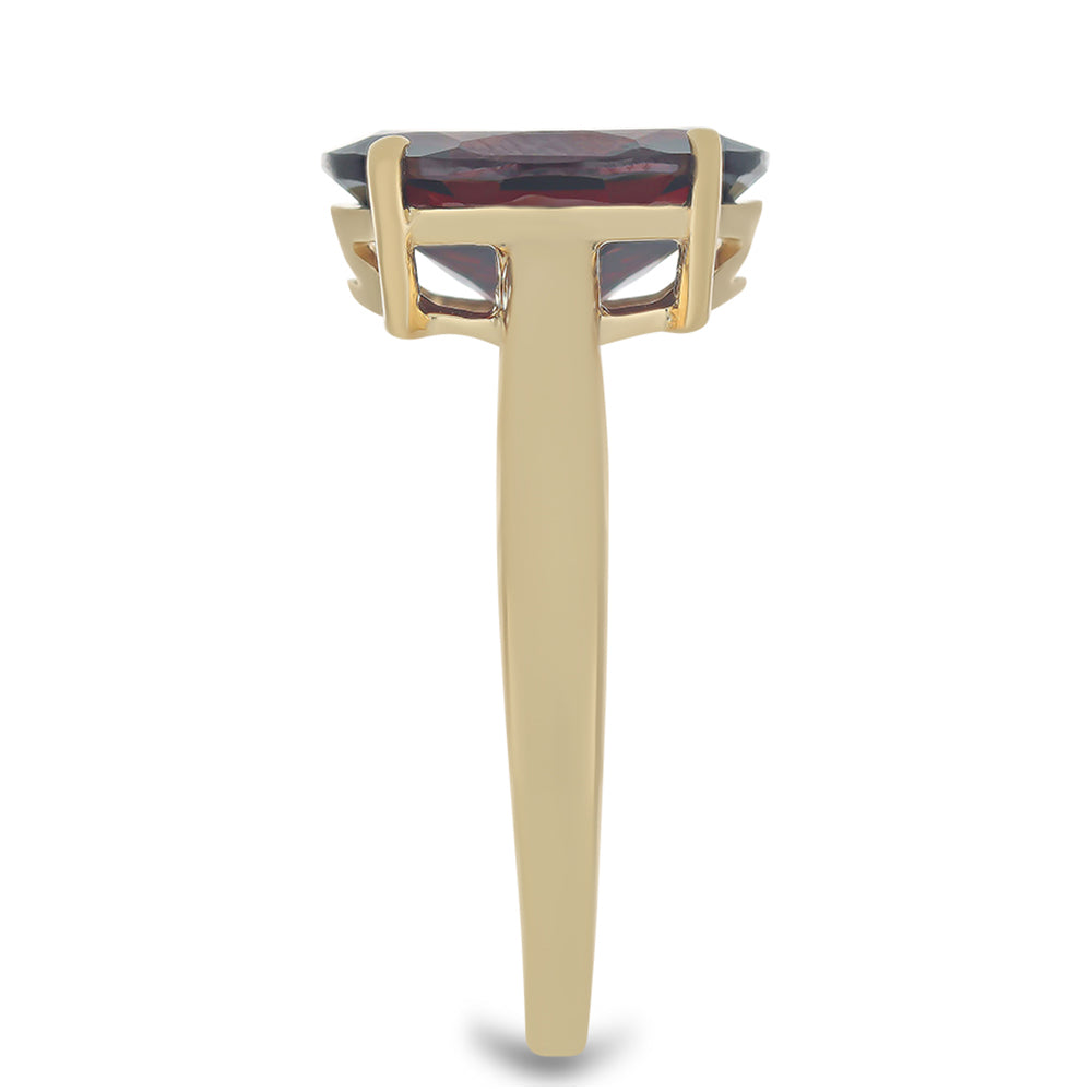 Pierścionek srebrny pozłacany z granatem