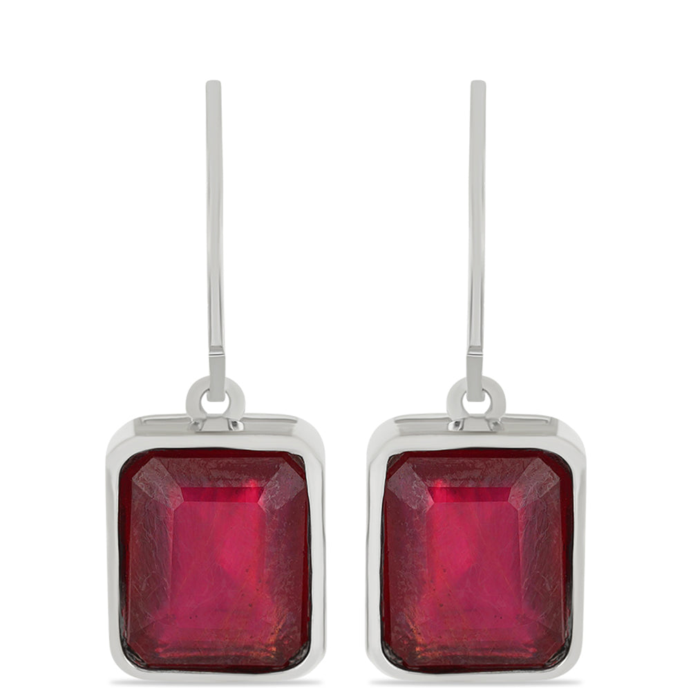 Kolczyki ze srebra próbe 925 z malgaskim rubinem 1