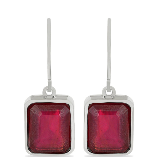 Kolczyki ze srebra próbe 925 z malgaskim rubinem