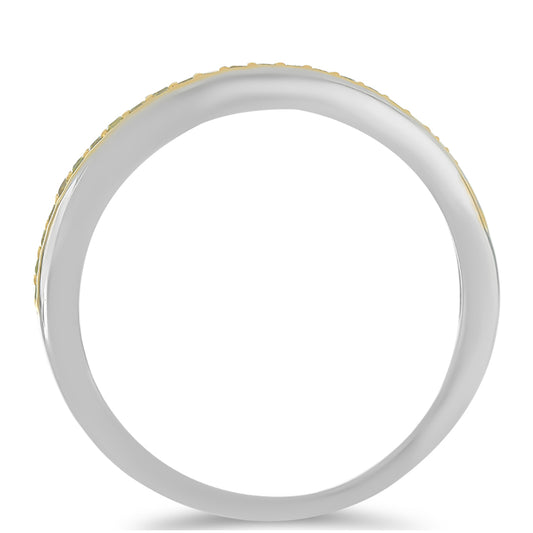 Pierścionek ze srebra próby 925 z żółtym diamentem