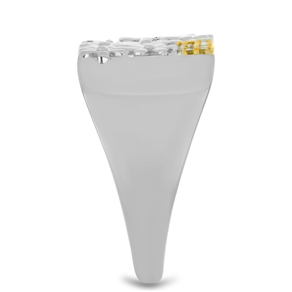 Pierścionek ze srebra próby 925 z żółtym diamentem