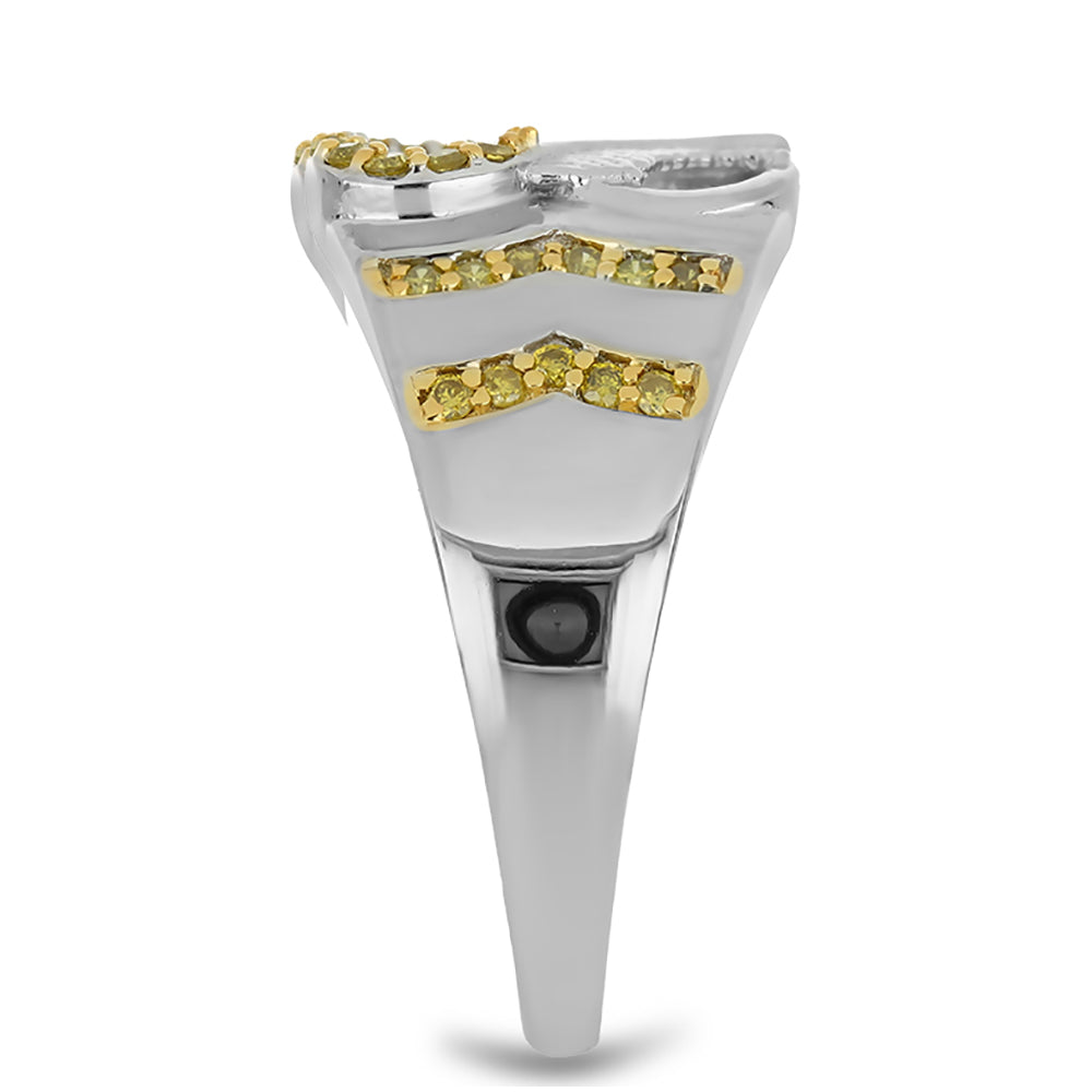 Pierścionek ze srebra próby 925 z żółtym diamentem