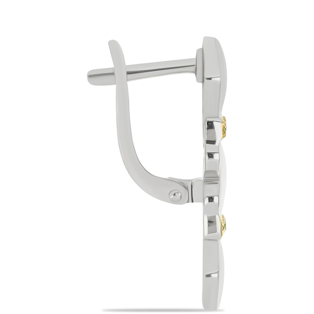 Kolczyki ze srebra próbe 925 z żółtym diamentem