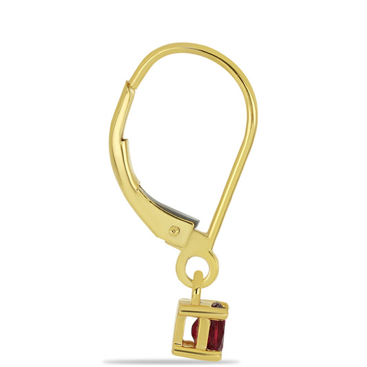 Kolczyki z 9K złota z czerwonym spinelem