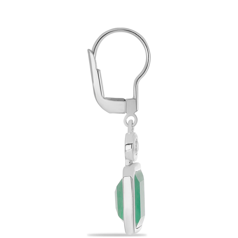 Kolczyki ze srebra próbe 925 z brazylijskim szmaragdem i białym topazem