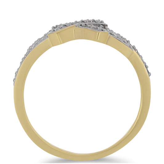 Pierścionek srebrny pozłacany z białym diamentem