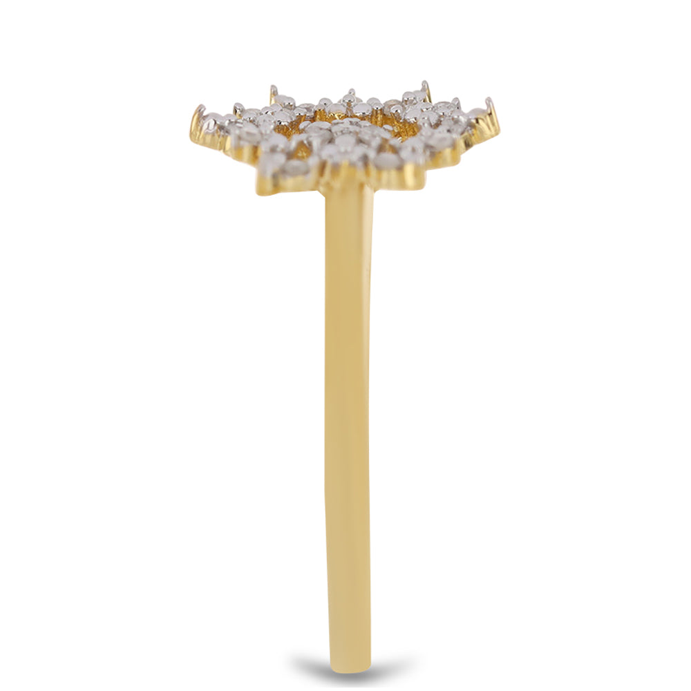 Pierścionek srebrny pozłacany z białym diamentem