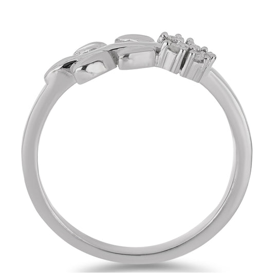 Pierścionek ze srebra próby 925 z białym diamentem