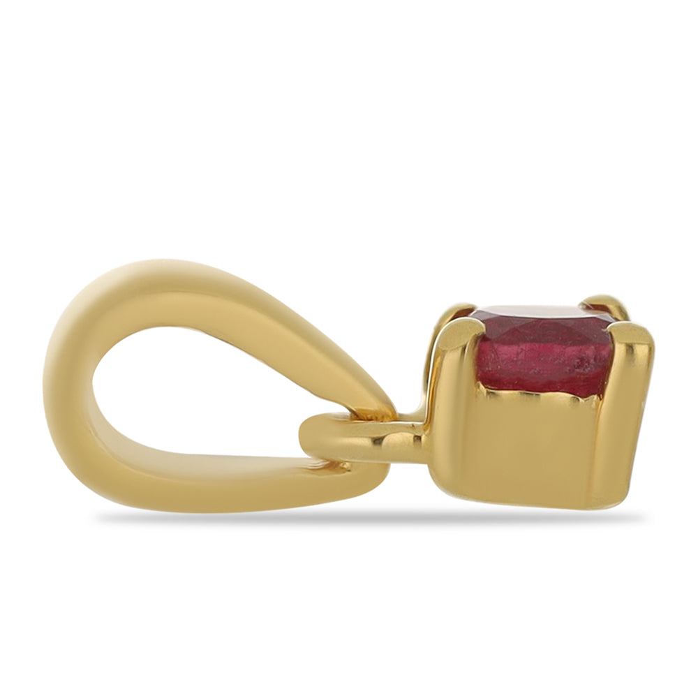 Zestaw srebrne pozłacane z malgaskim rubinem ( Kolczyki+Pierścionek +Zawieszka )