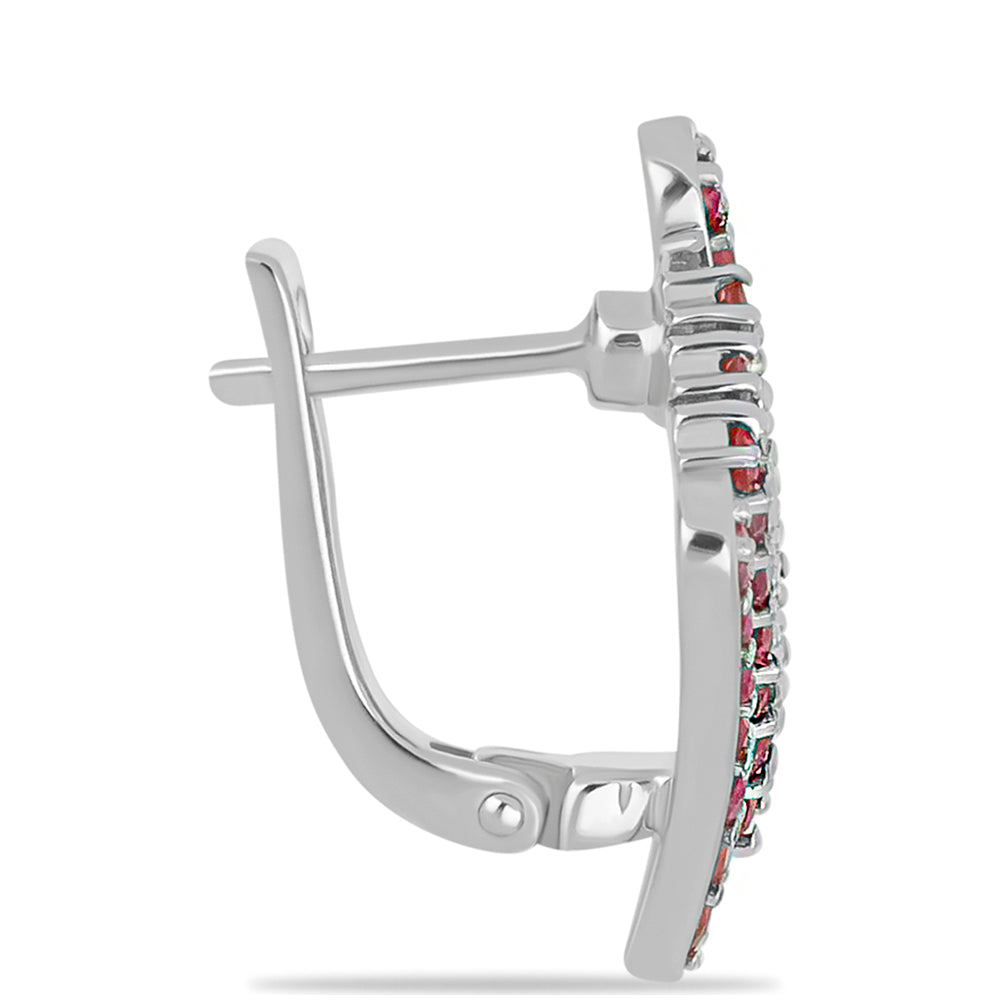 Kolczyki ze srebra próbe 925 z malgaskim rubinem