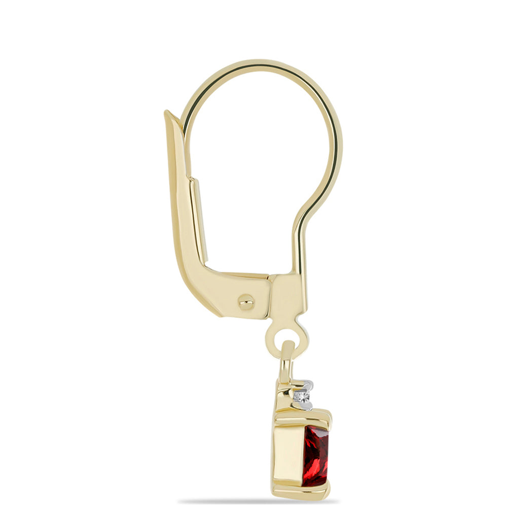 Kolczyki srebrne pozłacane z granatem i białym topazem