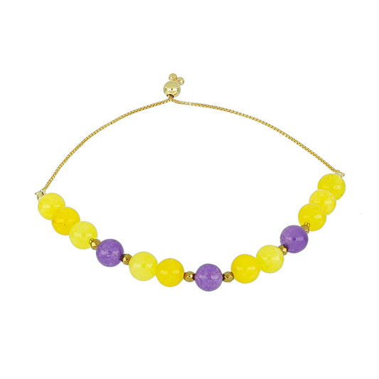 Bransoletka srebrna pozłacana z chalcedonem