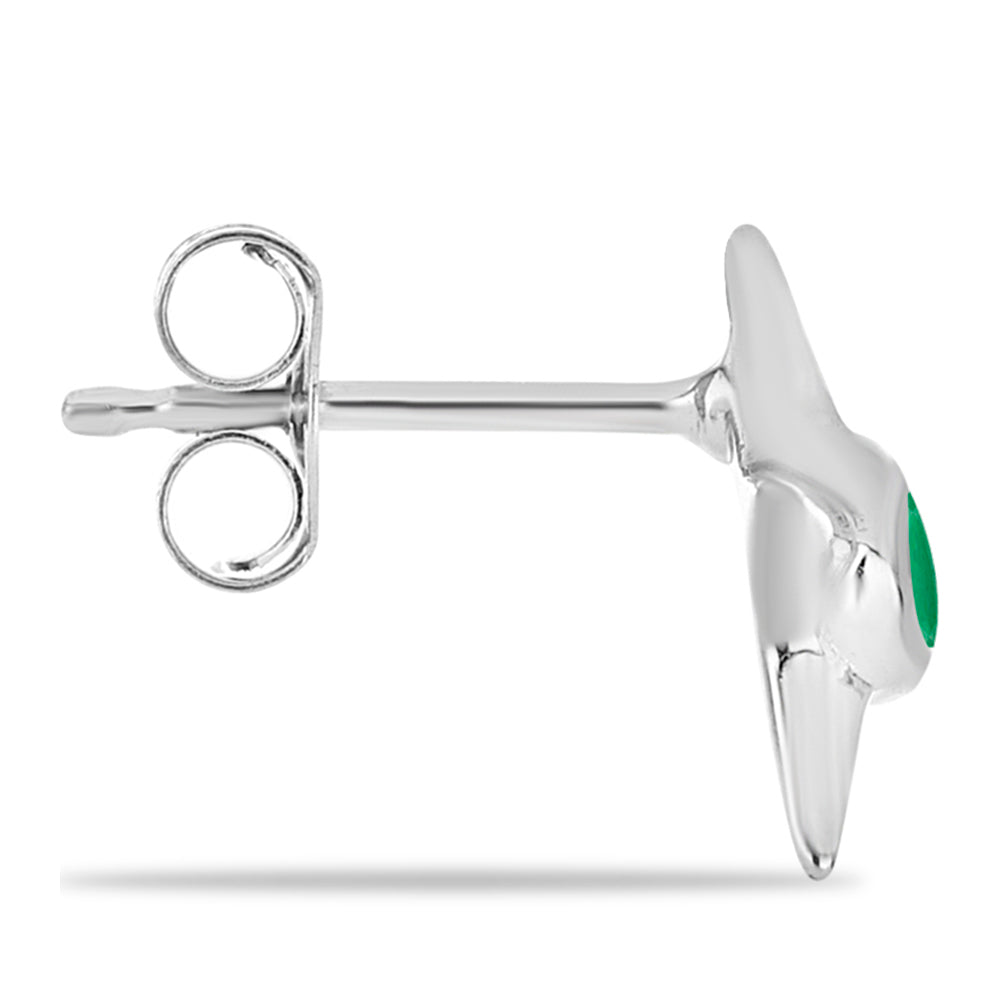 Kolczyki ze srebra próbe 925 z brazylijskim szmaragdem