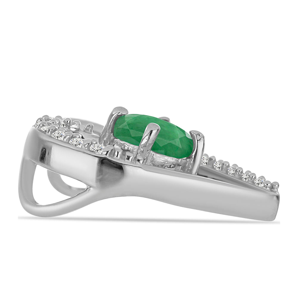 Zawieszka ze srebra próba 925 z brazylijskim szmaragdem i białym topazem