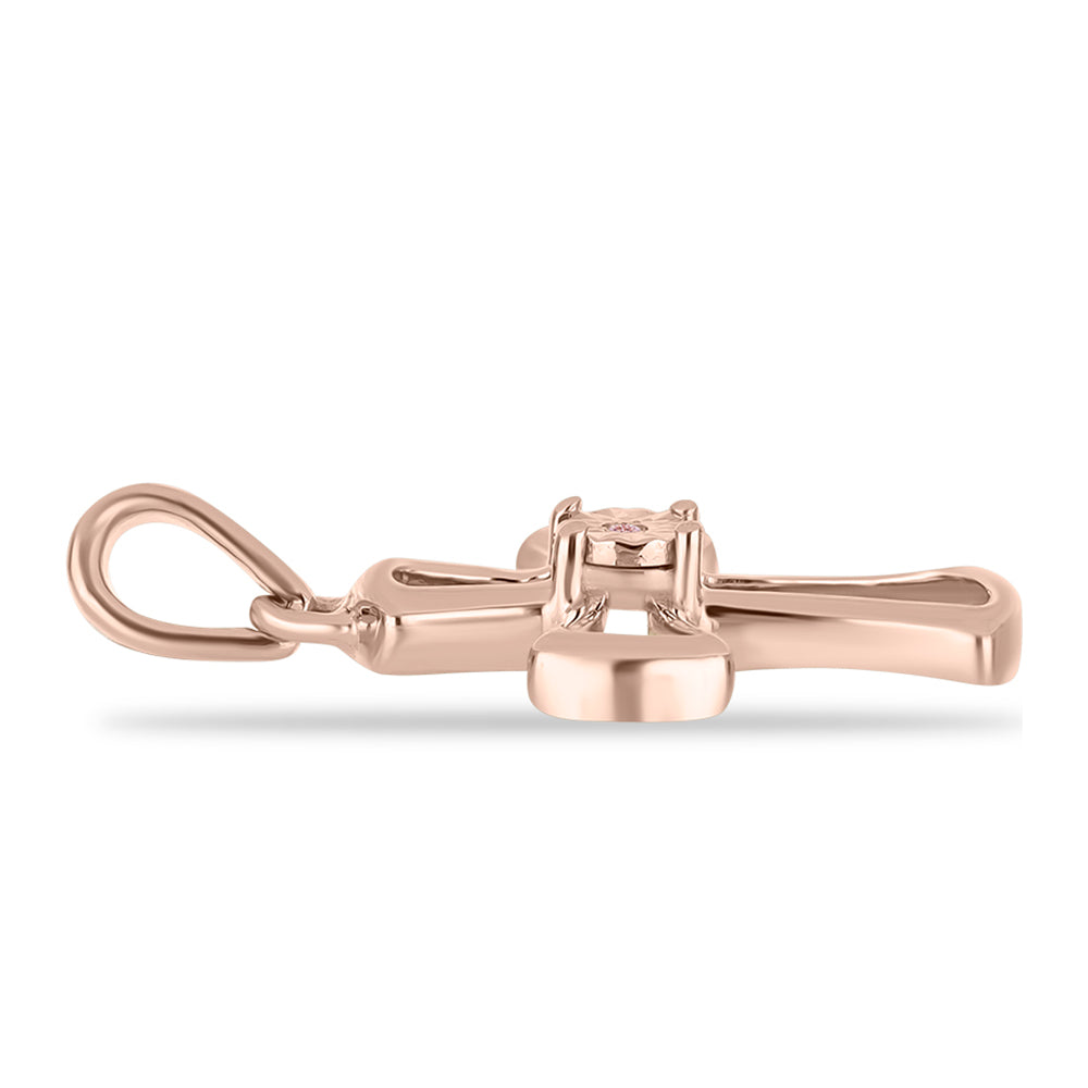 Zawieszka srebrna pozłacana z różowym Tańczącym Diamentem