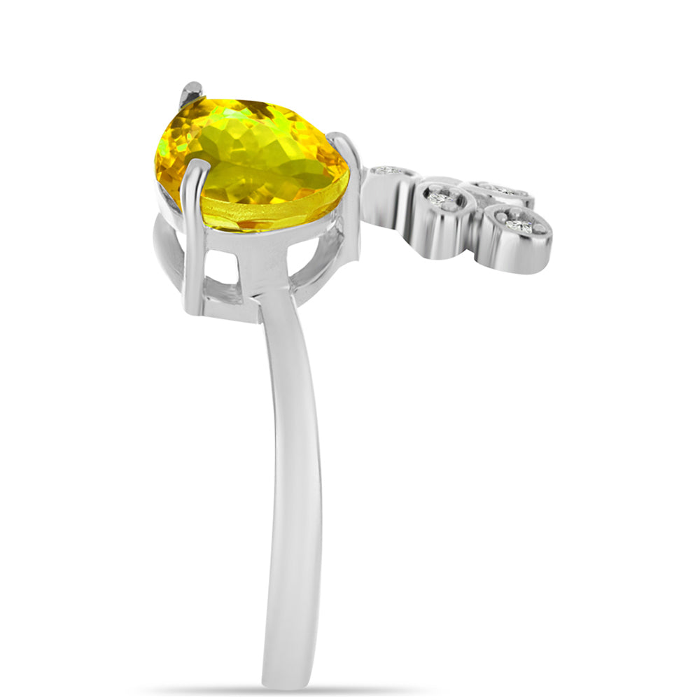 Pierścionek ze srebra próby 925 z cytrynem uralskim i białym topazem