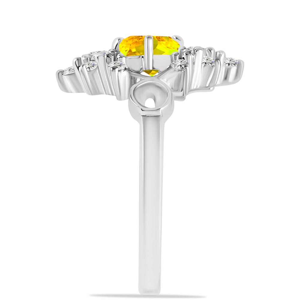 Pierścionek ze srebra próby 925 z cytrynem uralskim i białym topazem