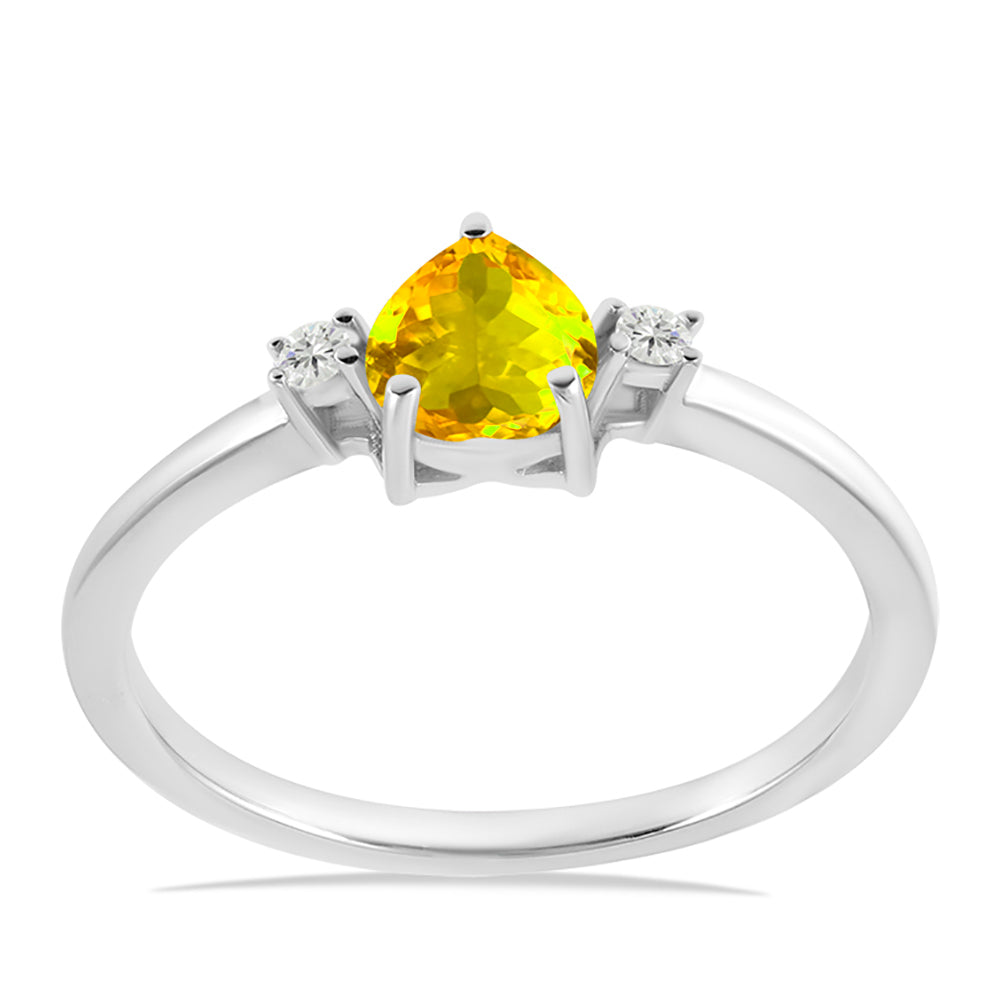 Pierścionek ze srebra próby 925 z cytrynem uralskim i białym topazem