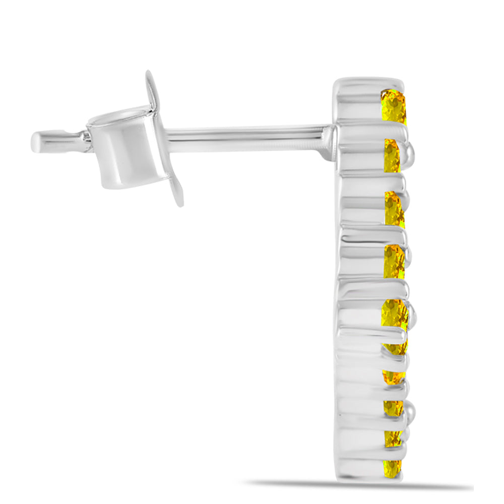 Kolczyki ze srebra próbe 925 z cytrynem uralskim