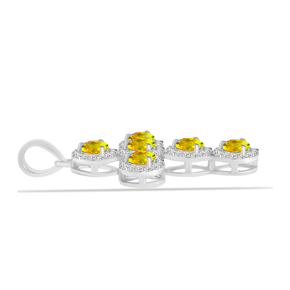 Zawieszka ze srebra próba 925 z cytrynem uralskim i białym topazem