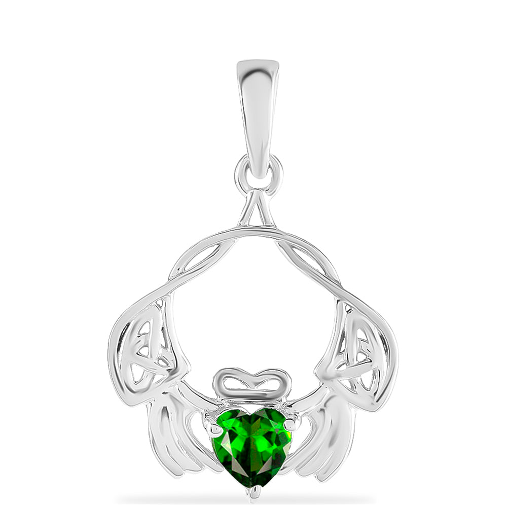 Zawieszka ze srebra próba 925 z chromowym diopsydem