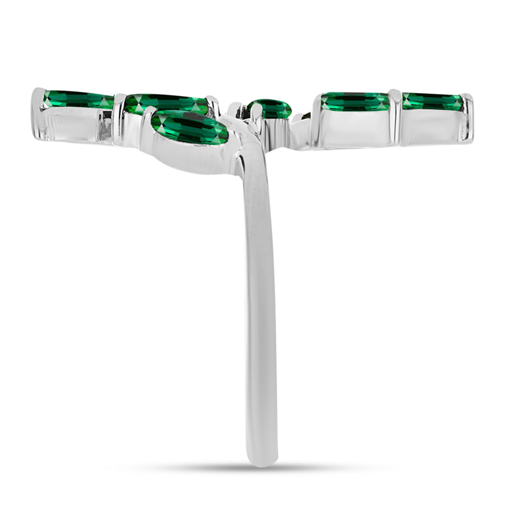 Pierścionek ze srebra próby 925 z zielonym turmalinem