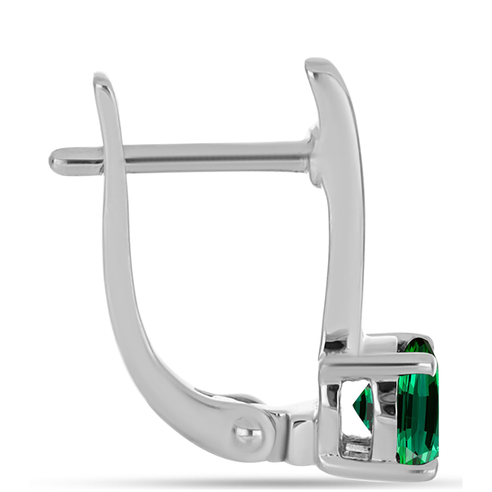 Kolczyki ze srebra próbe 925 z zielonym turmalinem