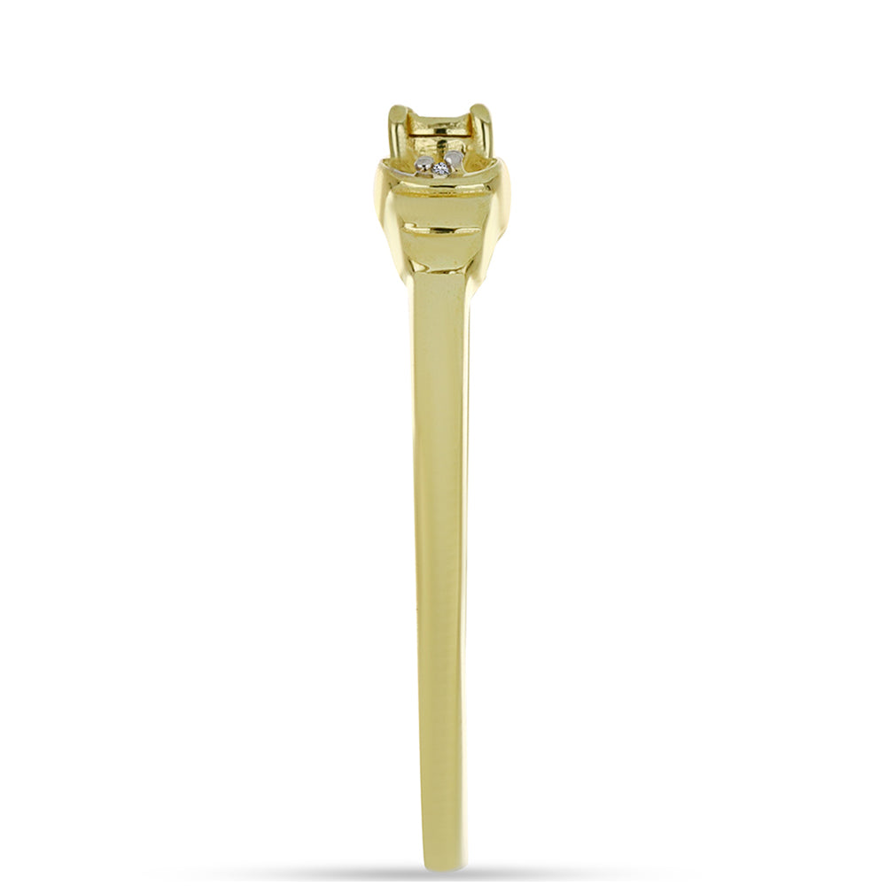 Pierścionek srebrny pozłacany z szampańskim diamentem i białym diamentem